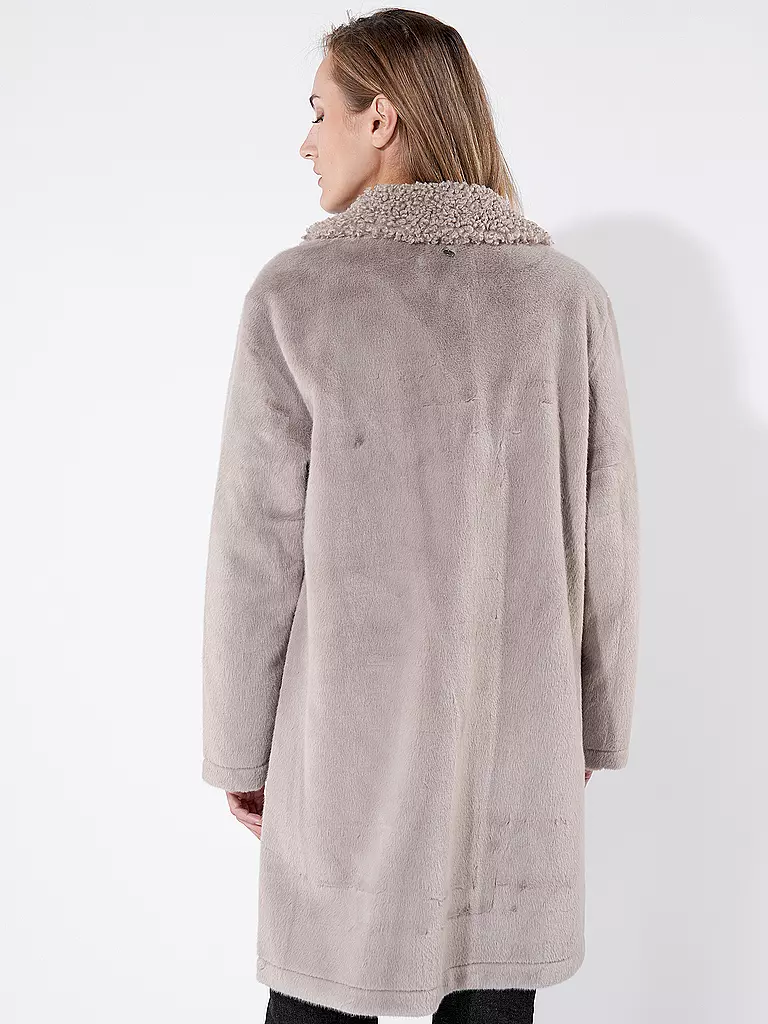 RICH & ROYAL | Mantel in Felloptik | Gris