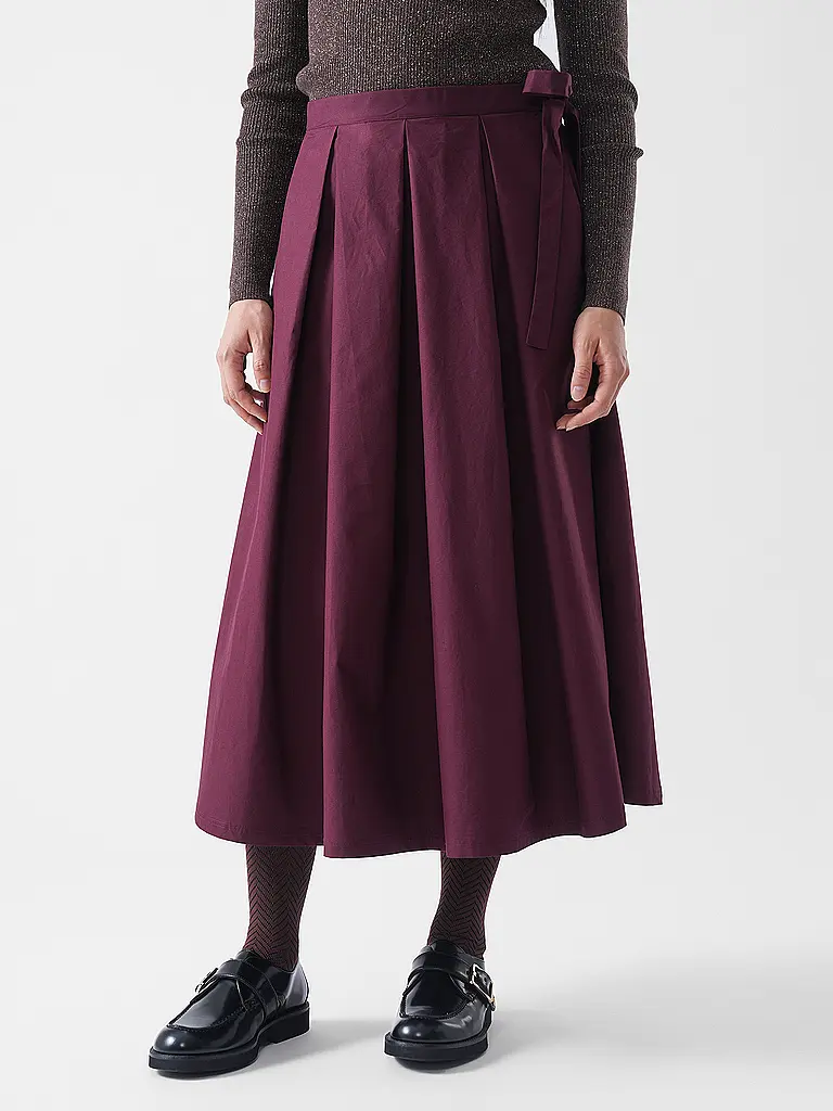 RICH & ROYAL | Midi falda | Rojo oscuro