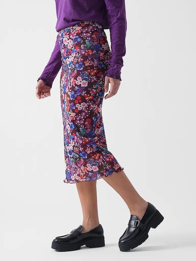 RICH & ROYAL | Midi falda | Rojo oscuro