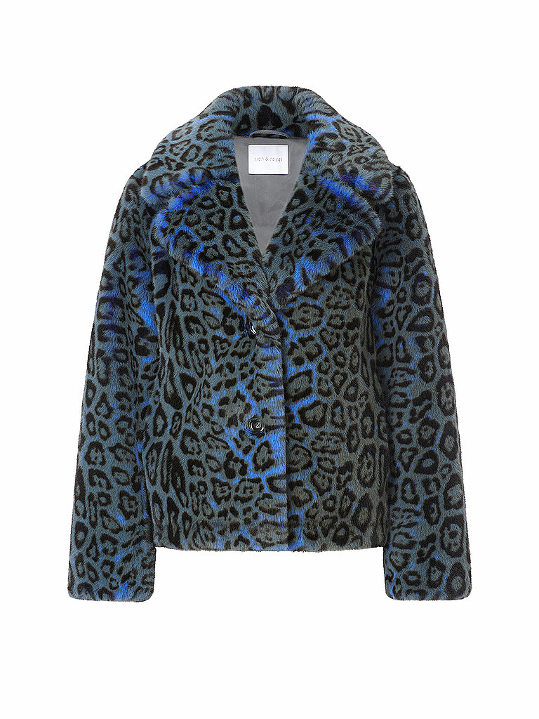 Chaqueta en óptica de piel azul 36