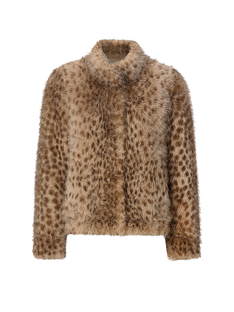 Richroyal Chaqueta de efecto piel marrón