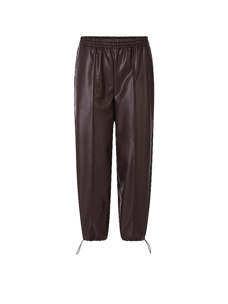 Richroyal Pantalón efecto piel marrón