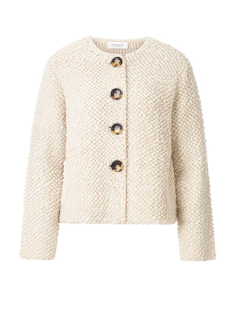 Richroyal Chaqueta de efecto piel beige