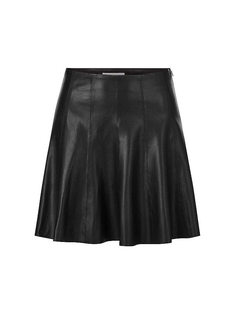 Richroyal Minifalda efecto piel negro