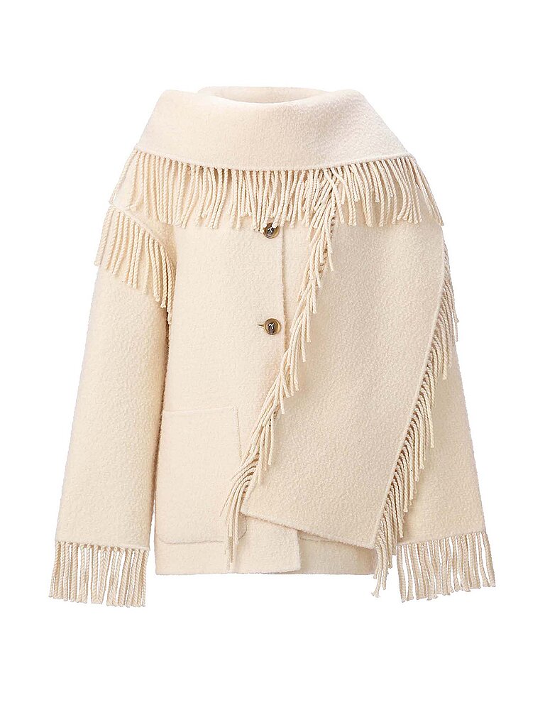 Richroyal Chaqueta de lana crema