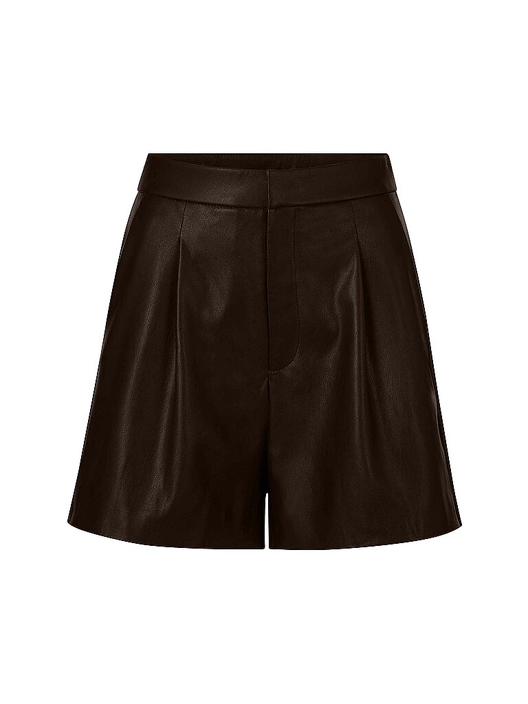 Richroyal Shorts de efecto piel marrón