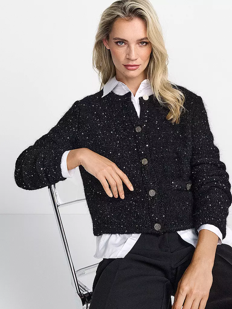 RICHROYAL | Cárdigan Boxy Fit | Negro