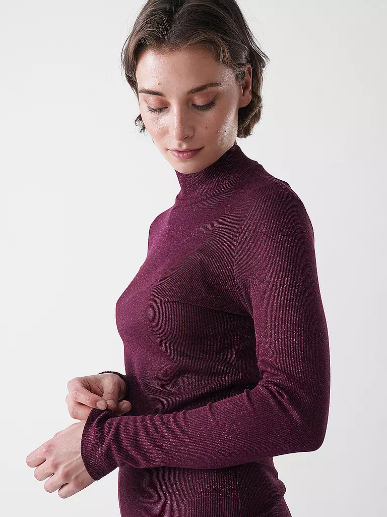 RICHROYAL | Jersey de cuello alto | Rojo oscuro