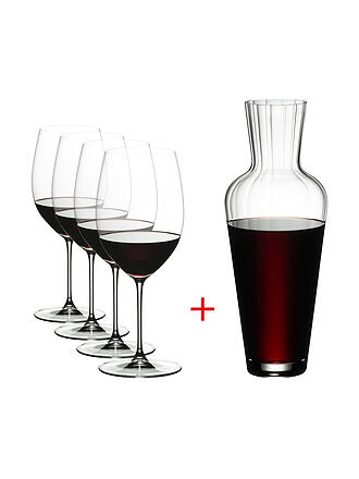 RIEDEL | Juego de 5 copas de vino tinto VERITAS Cabernet/Merlot y decantador
