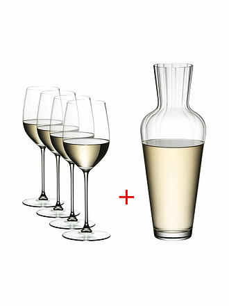 RIEDEL | Juego de 5 copas de vino blanco VERITAS Riesling/Zinfandel y decantador