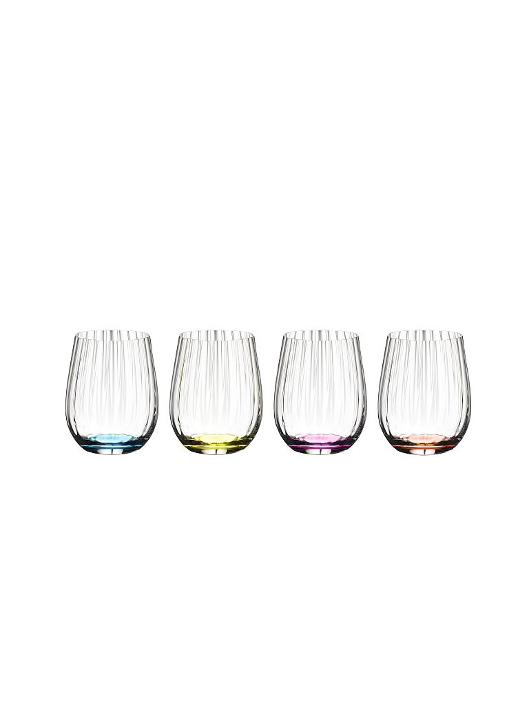 Juego de 4 vasos Happy Optical O 344ml multicolor