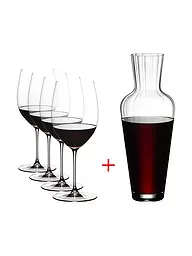 RIEDEL | Juego de 5 copas de vino tinto VERITAS Cabernet/Merlot y decantador | Transparente