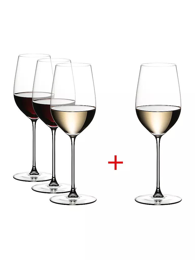 RIEDEL | Juego de copas de vino blanco de 4 piezas VERITAS Riesling/Zinfandel | Transparente