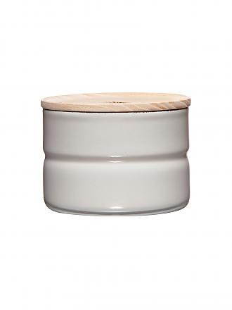 RIESS | Recipiente de almacenamiento - Recipiente de esmalte con tapa de madera de fresno "Truehomewear" 6cm 230ml