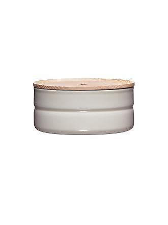 RIESS | Recipiente hermético - Recipiente de esmalte con tapa de madera de fresno "Truehomewear" 6cm 615ml