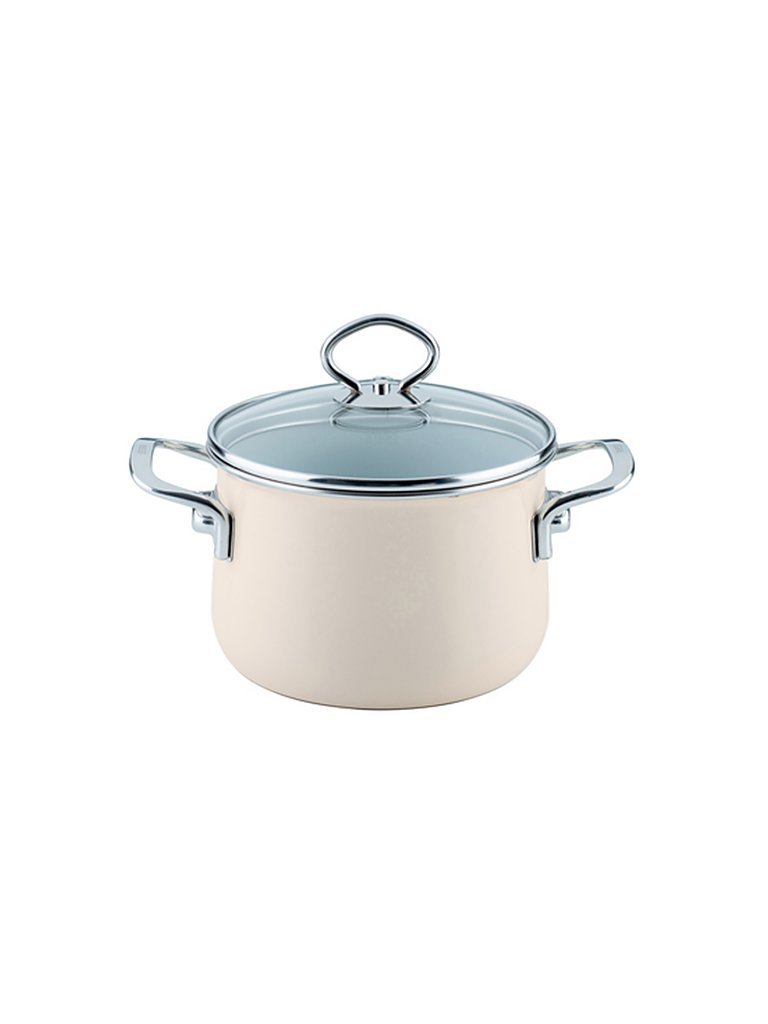 Olla para carne con tapa de cristal NOUVELLE 16cm/2l Crema beige