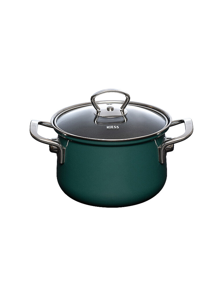 Olla para carne con tapa de vidrio TEAL 16cm/1,5l Verde azulado gasolina
