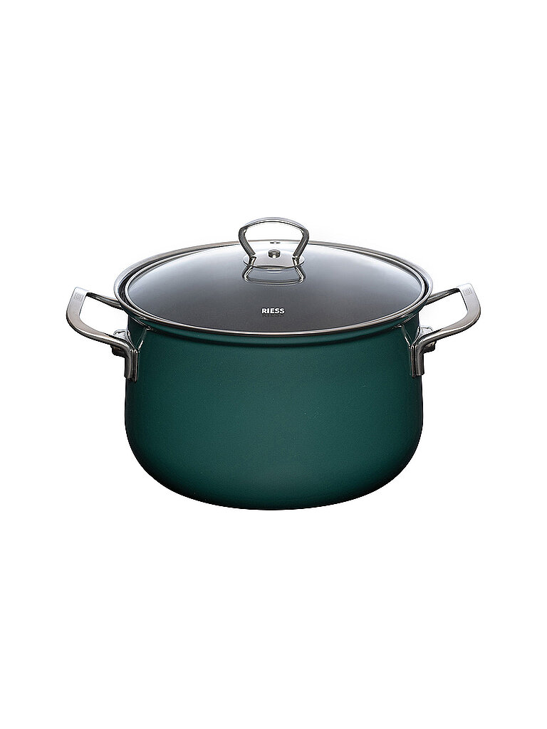 Olla para carne con tapa de cristal TEAL 24cm/6l Azul verdoso gasolina
