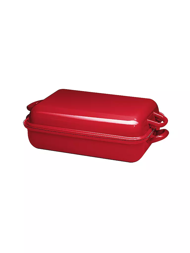 RIESS | Bratpfanne mit Deckel 37x26cm Rojo | Rojo oscuro