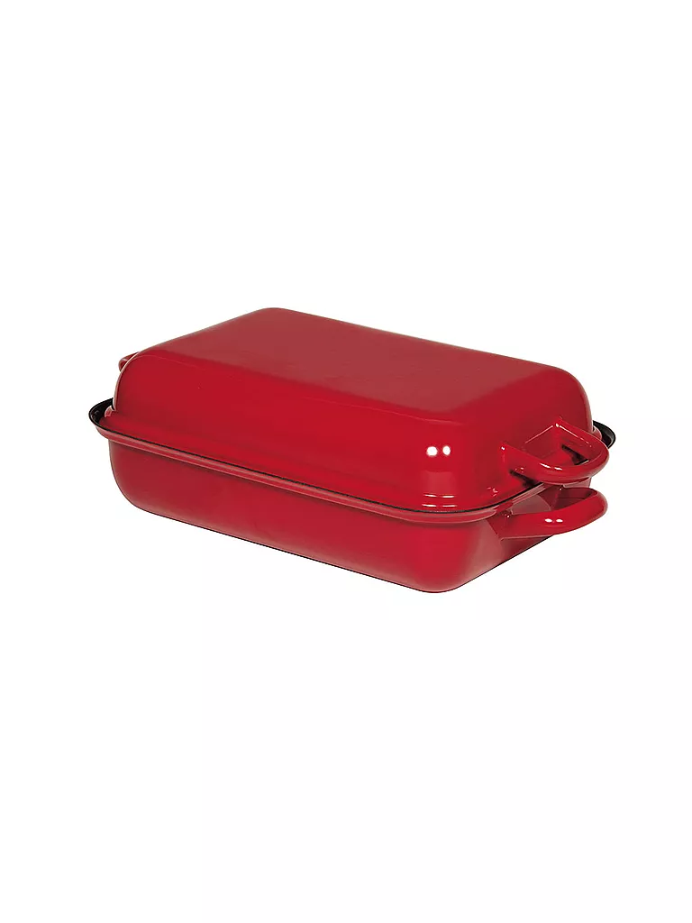 RIESS | Bratpfanne mit Deckel Color Rot 32x22cm | Rojo oscuro