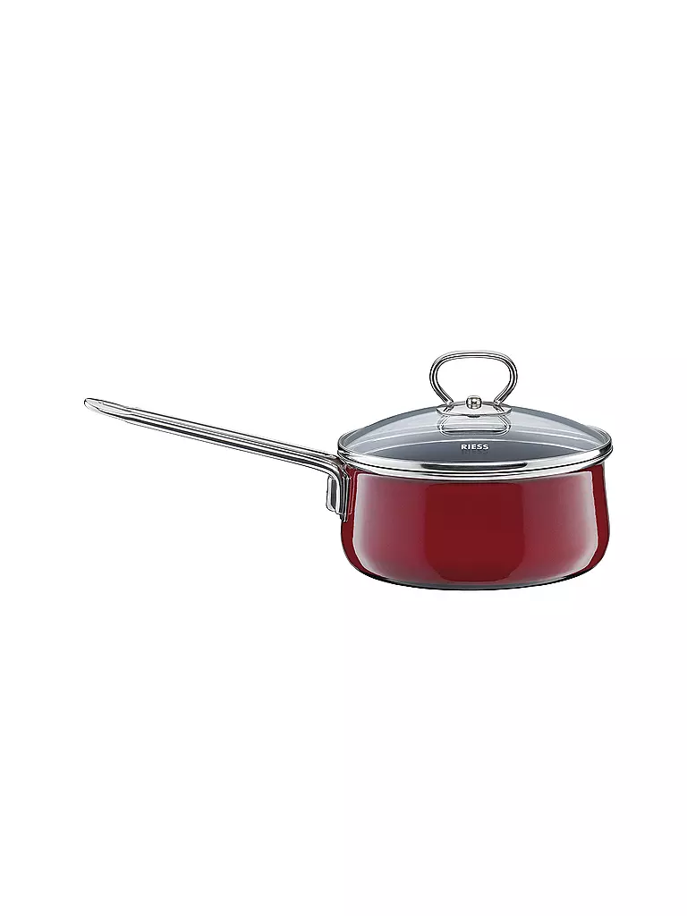 RIESS | Cacerola alta con tapa de vidrio NOUVELLE 16cm/1l Rosso | Rojo oscuro