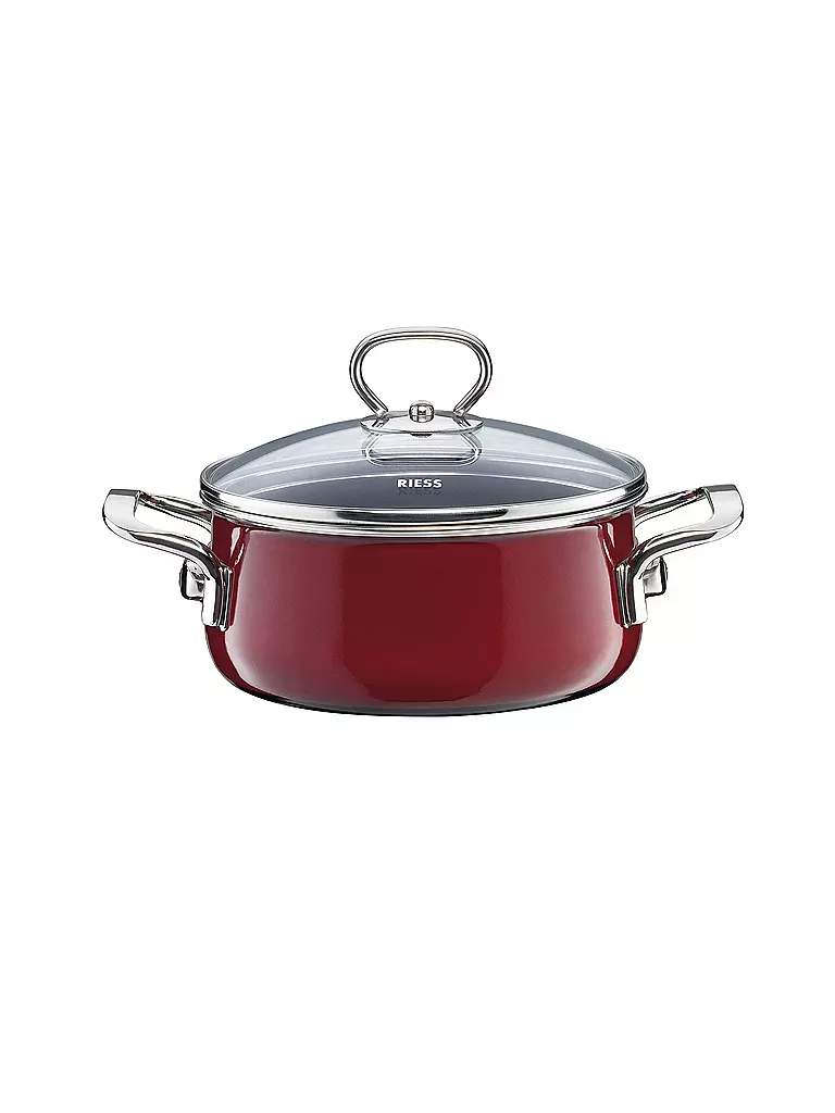 RIESS | Cacerola con tapa de cristal NOUVELLE 20cm/2l Rosso | Rojo oscuro