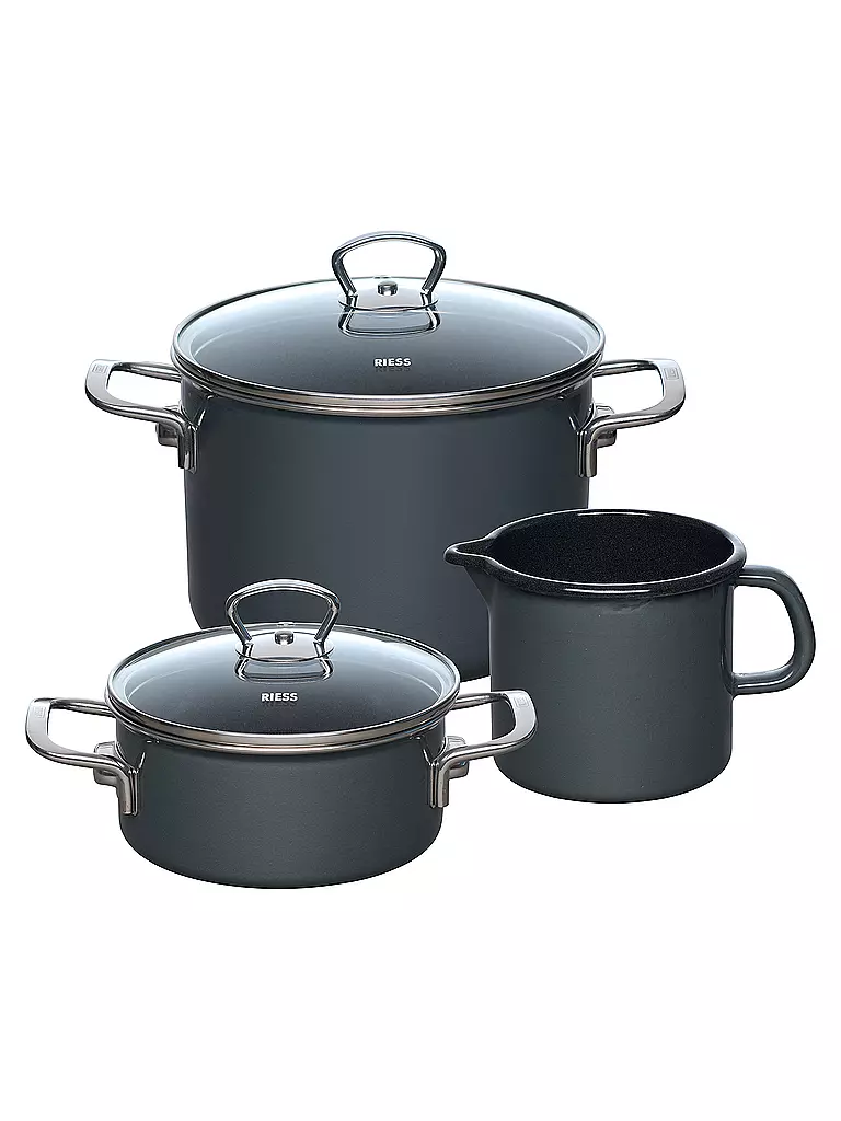 RIESS | Juego de inicio de 3 piezas NOUVELLE PUR Gris oscuro | Gris