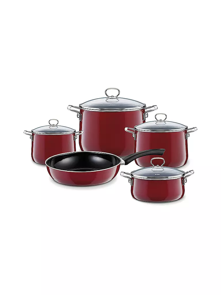 RIESS | Juego de utensilios de cocina de 5 piezas NOUVELLE Rosso | Rojo oscuro