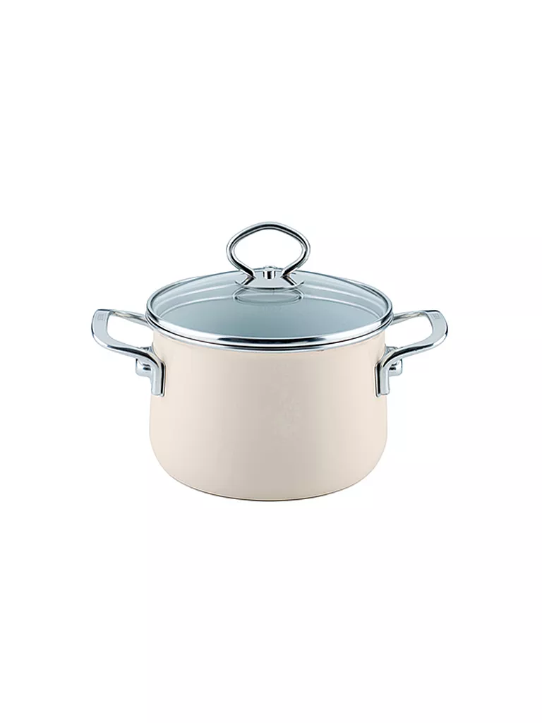 RIESS | Olla para carne con tapa de cristal NOUVELLE 16cm/2l Crema | Beige