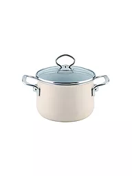 RIESS | Olla para carne con tapa de cristal NOUVELLE 24cm/6,5l Rosso | Beige