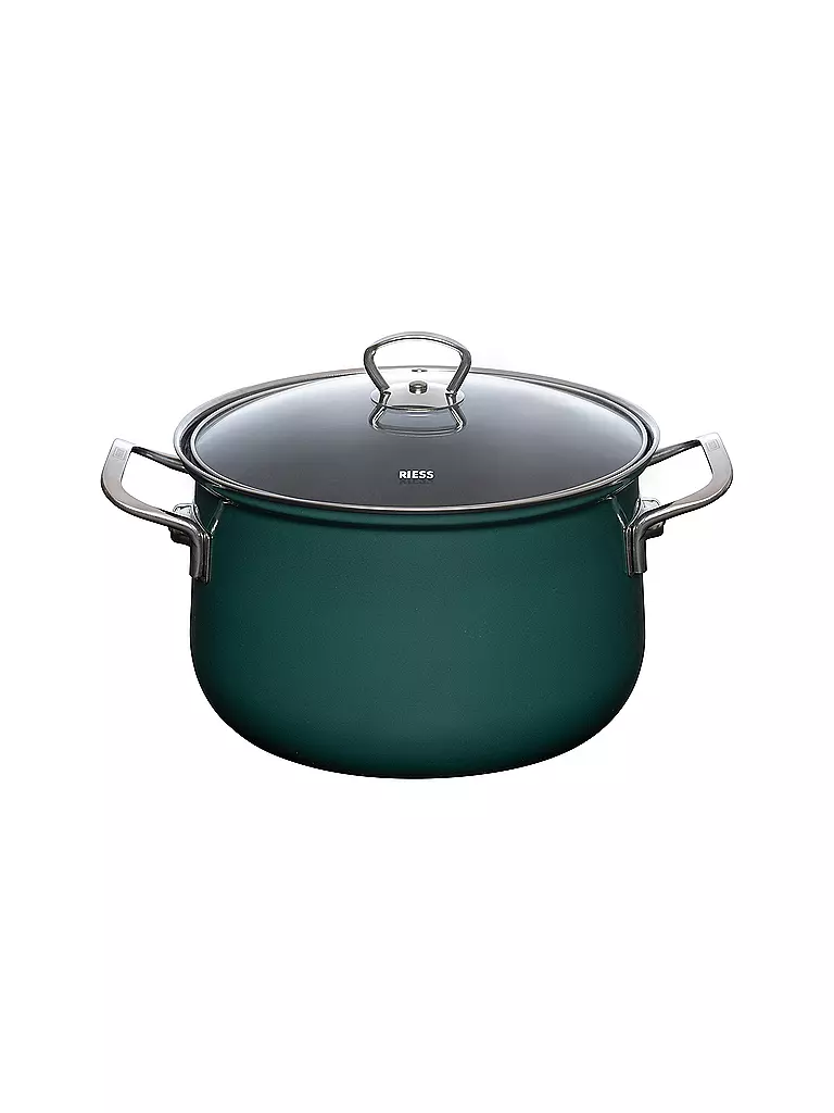 RIESS | Olla para carne con tapa de cristal TEAL 24cm/6l Azul verdoso | Petróleo