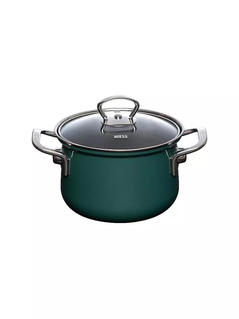 RIESS | Olla para carne con tapa de vidrio TEAL 16cm/1,5l Verde azulado | Petróleo
