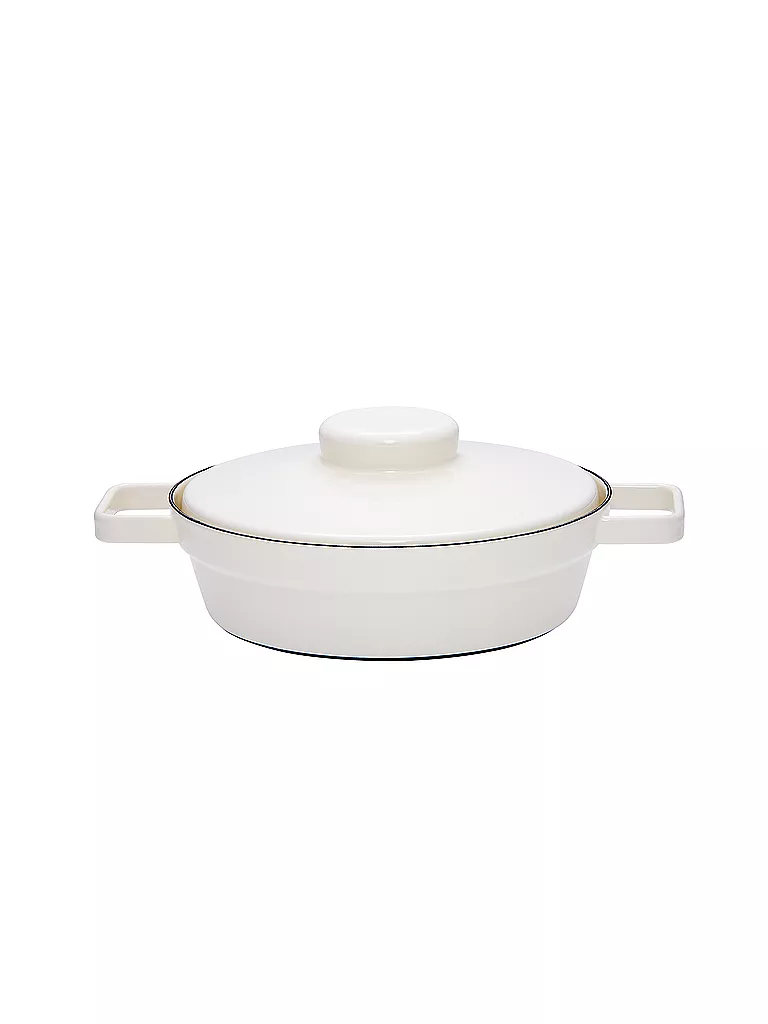 RIESS | Pfanne de esmalte con tapa "Aromapot - Truehomewear" 24cm | Blanco