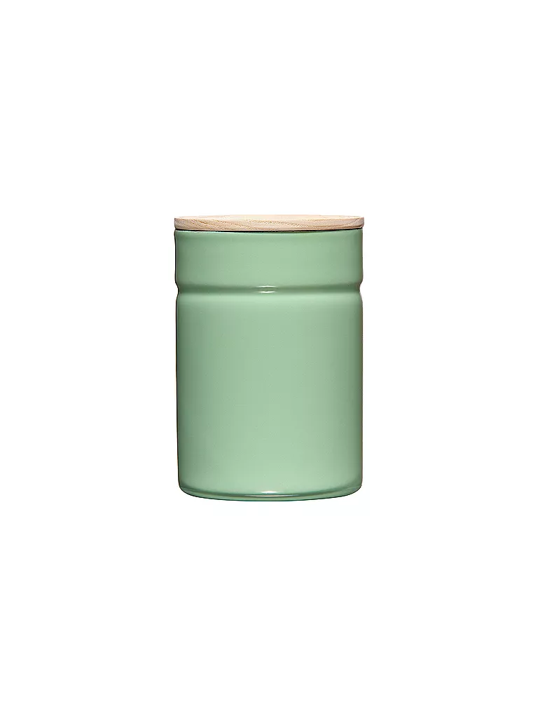 RIESS | Recipiente hermético - Recipiente de esmalte con tapa de madera de fresno "Truehomewear" 12 cm 525ml | Verde