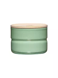 RIESS | Recipiente de conservación - Recipiente de esmalte con tapa de madera de fresno "Truehomewear" 6cm 230ml | Verde