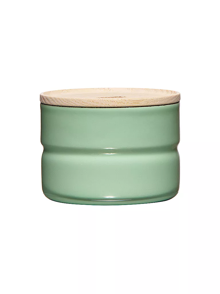 RIESS | Recipiente hermético - Recipiente de esmalte con tapa de madera de fresno "Truehomewear" 6cm 230ml | Verde