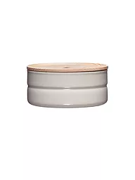 RIESS | Fiambrera - Recipiente de esmalte con tapa de madera de fresno "Truehomewear" 6cm 615ml | Gris