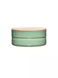RIESS | Fiambrera - Recipiente de esmalte con tapa de madera de fresno "Truehomewear" 6cm 615ml | Verde