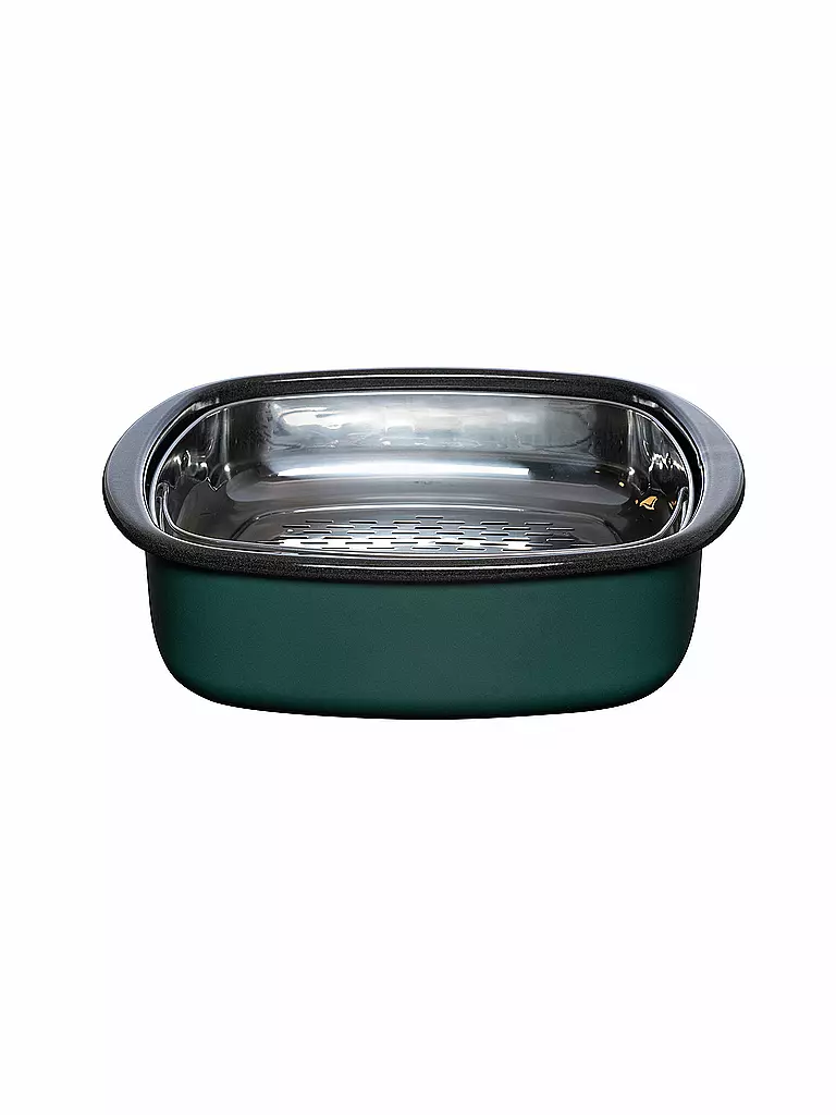 RIESS | Vaporera con tapa de cristal e inserto de cocción al vapor, 3 piezas. TEAL Blaugruen | Petróleo