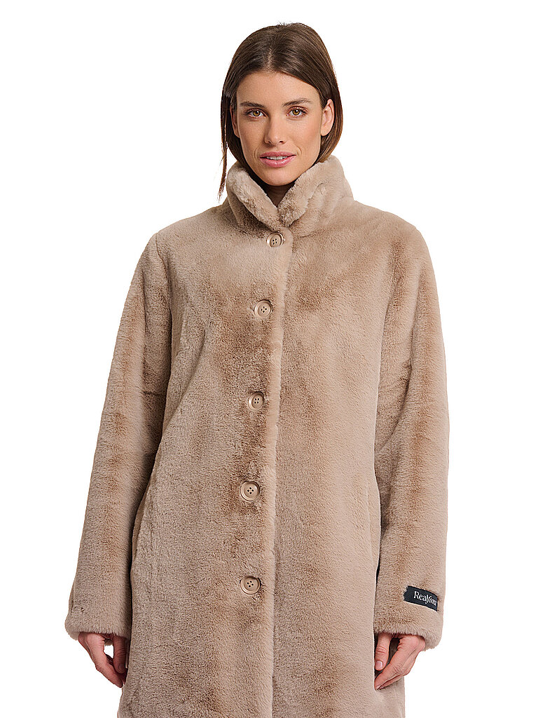 Abrigo con aspecto de piel NONNA camel 44