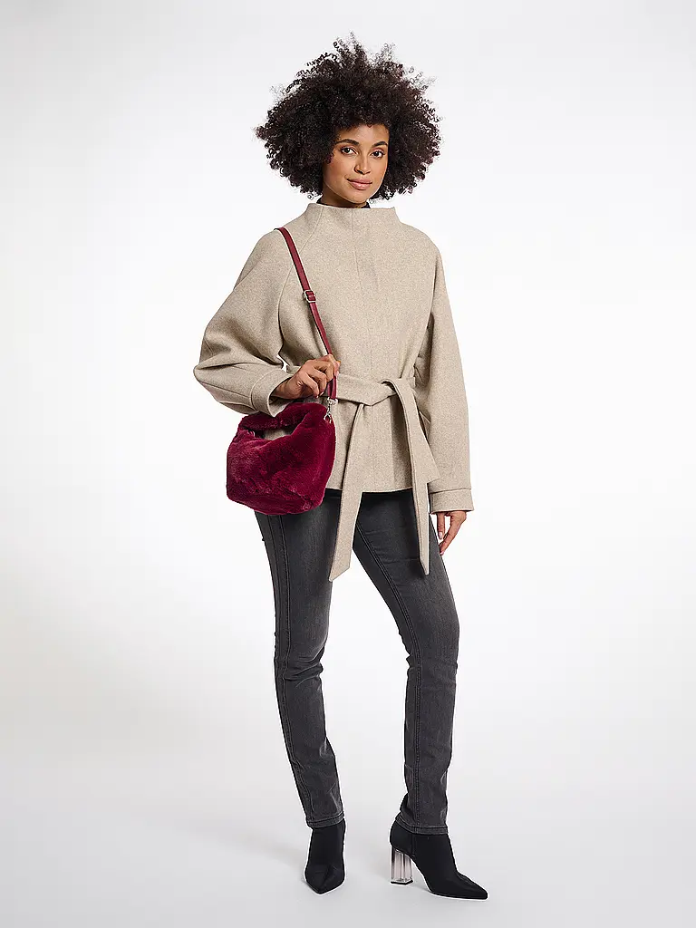 RINO&PELLE | Bolso - Bandolera con aspecto de piel CHERYL Small | Rojo oscuro