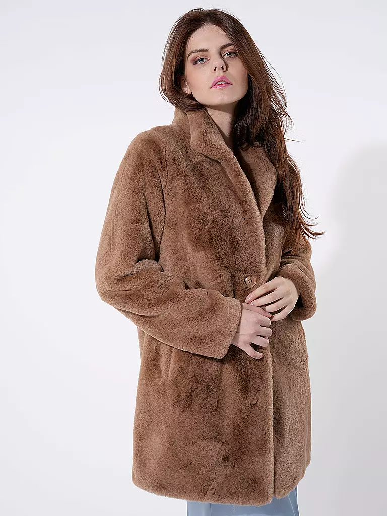 RINO&PELLE | Mantel in Felloptik NONNA | Camel