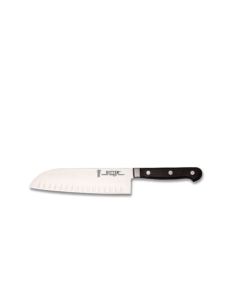 RITTER Cuchillo Santoku sin alveolos 18cm CLASSIC OAK Roble ahumado marrón