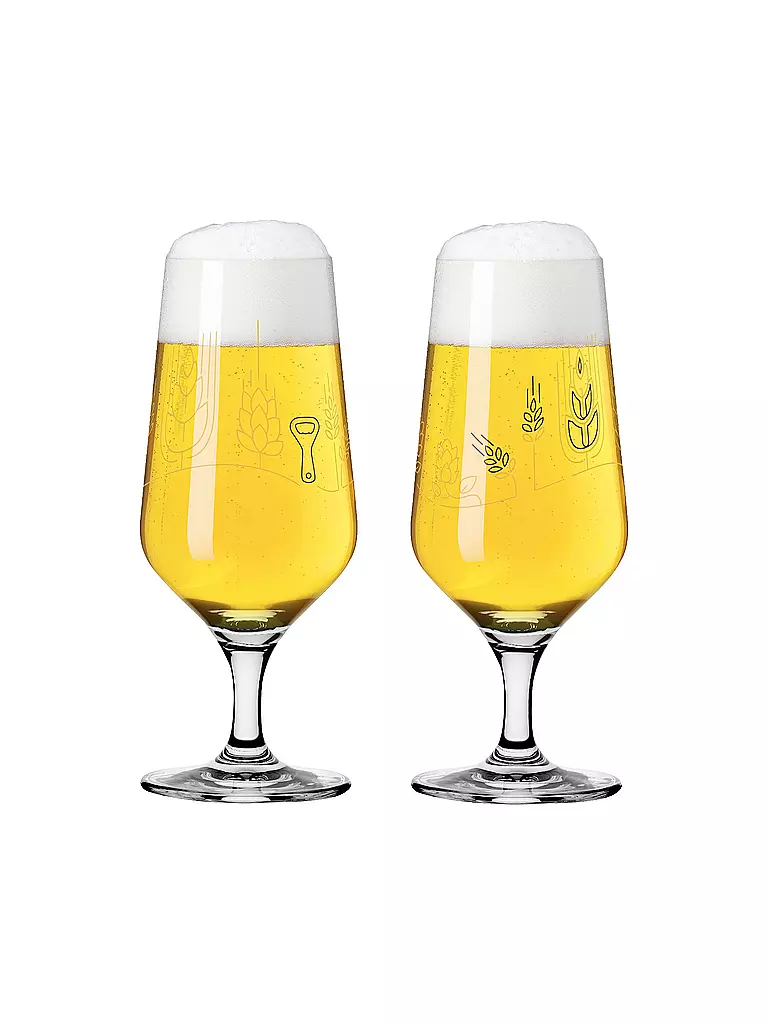 RITZENHOFF | Juego de 2 vasos de cerveza BRAUCHZEIT PILS #11 y #12 Sonja Eikler 2024 | Multicolor