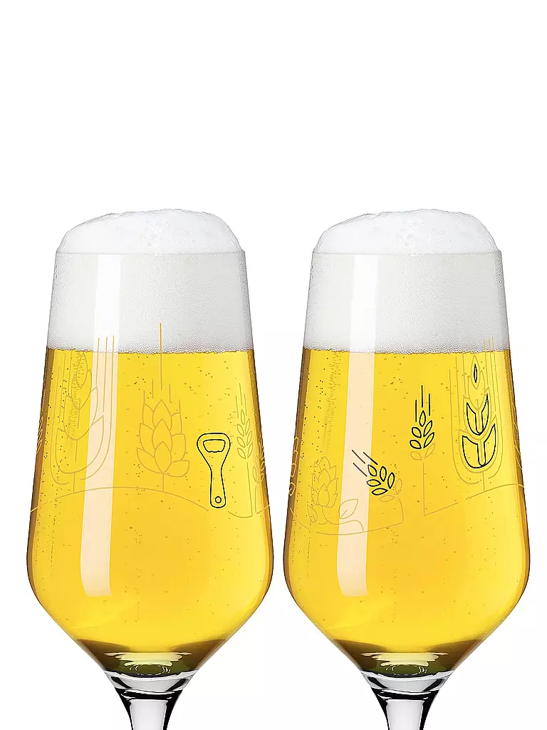 RITZENHOFF | Juego de 2 vasos de cerveza BRAUCHZEIT PILS #11 y #12 Sonja Eikler 2024 | Multicolor