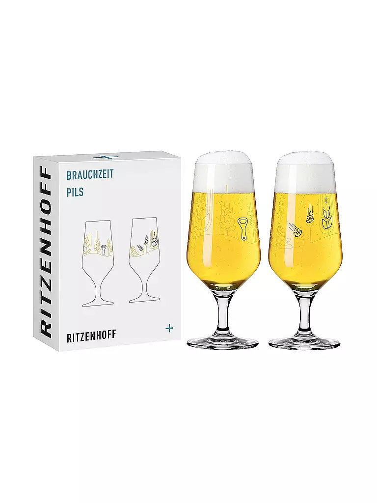 RITZENHOFF | Juego de 2 vasos de cerveza BRAUCHZEIT PILS #11 y #12 Sonja Eikler 2024 | Multicolor