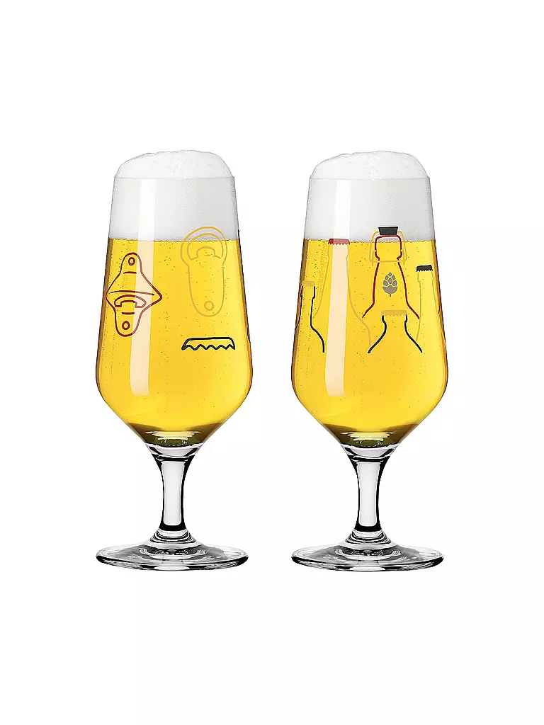 RITZENHOFF | Juego de 2 vasos de cerveza BRAUCHZEIT PILS #13 #14 | Multicolor