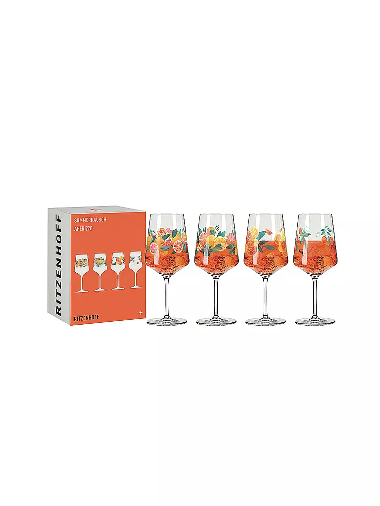 RITZENHOFF | Juego de 4 copas de aperitivo SOMMERRAUSCH APERIZZO F25 Naranja | 