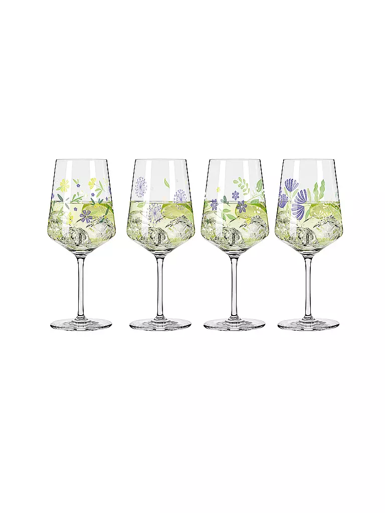 RITZENHOFF | Juego de 4 copas de aperitivo SOMMERTAU HUGO F25 Verde | hellgrün