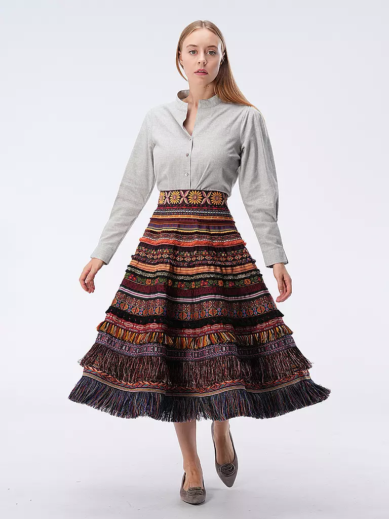 ROCKMACHERIN | Trachtenbluse NORA  | Gris claro